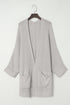 Textured Chunky Knit Open Front Slouchy Cardigan