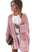 Textured Chunky Knit Open Front Slouchy Cardigan