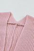 Textured Chunky Knit Open Front Slouchy Cardigan