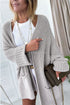 Textured Chunky Knit Open Front Slouchy Cardigan
