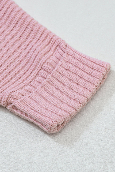Textured Chunky Knit Open Front Slouchy Cardigan