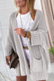 Textured Chunky Knit Open Front Slouchy Cardigan