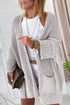 Textured Chunky Knit Open Front Slouchy Cardigan