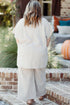 Textured Collared Top And Wide Leg Pants Loungewear