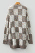 Textured Confetti Speckled Block Print Open Cardigan