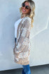 Textured Confetti Speckled Block Print Open Cardigan