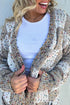 Textured Confetti Speckled Block Print Open Cardigan