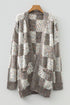 Textured Confetti Speckled Block Print Open Cardigan