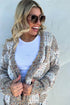 Textured Confetti Speckled Block Print Open Cardigan