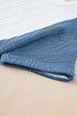 Textured Contrast Panel Loose Fit Short Sleeve Top