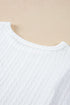 Textured Contrast Panel Loose Fit Short Sleeve Top