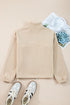 Textured Contrast Panel Quarter Zip Pullover