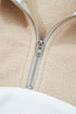 Textured Contrast Panel Quarter Zip Pullover