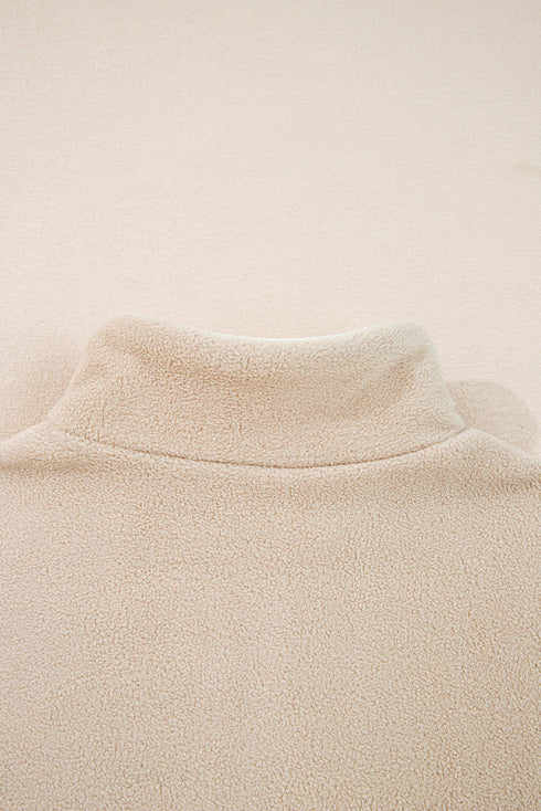 Textured Contrast Panel Quarter Zip Pullover
