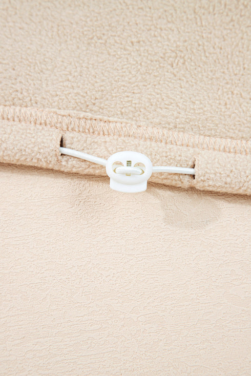 Textured Contrast Panel Quarter Zip Pullover