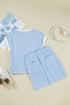 Textured Contrast Trim Crewneck Pocketed Two Piece Dress