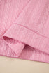 Textured Contrast Trim Crewneck Pocketed Two Piece Dress