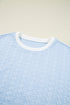 Textured Contrast Trim Crewneck Pocketed Two Piece Dress