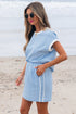 Textured Contrast Trim Crewneck Pocketed Two Piece Dress