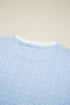 Textured Contrast Trim Crewneck Pocketed Two Piece Dress