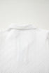 Textured Contrast Trim Puff Sleeve Quarter Zip Mini Dress