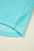 Textured Corded Fabric Button Neck Short Sleeve Top
