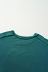 Textured Corded Knit Batwing Sleeve Graphic Pullover Top