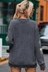 Textured Corded Knit Bow Tree Graphic Sweatshirt