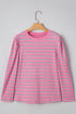 Textured Corded Knit Round Neck Long Sleeve Top