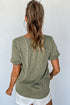 Textured Corded Knit V Neck Short Sleeve Top