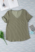Textured Corded Knit V Neck Short Sleeve Top