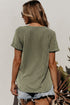 Textured Corded Knit V Neck Short Sleeve Top
