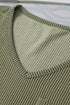 Textured Corded Knit V Neck Short Sleeve Top