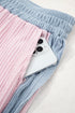 Textured Corded Patchwork Short Sleeve Boxy Short Sets