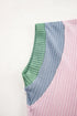 Textured Corded Patchwork Short Sleeve Boxy Short Sets