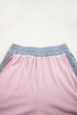 Textured Corded Patchwork Short Sleeve Boxy Short Sets