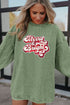 Textured Corded Sequin Graphic Holiday Pullover Sweatshirt