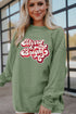 Textured Corded Sequin Graphic Holiday Pullover Sweatshirt