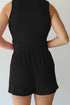 Textured Corded Sleeveless Pocketed Two Piece Shorts Set