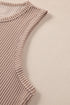 Textured Corded Sleeveless Pocketed Two Piece Shorts Set