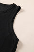 Textured Corded Sleeveless Pocketed Two Piece Shorts Set