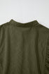 Textured Corduroy Button Front Balloon Sleeve Babydoll Mini Dress