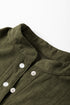 Textured Corduroy Button Front Balloon Sleeve Babydoll Mini Dress