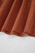 Textured Corduroy Button Front Balloon Sleeve Babydoll Mini Dress