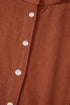 Textured Corduroy Button Front Balloon Sleeve Babydoll Mini Dress