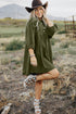 Textured Corduroy Button Front Balloon Sleeve Babydoll Mini Dress