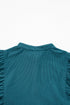 Textured Corduroy Button Front Balloon Sleeve Babydoll Mini Dress