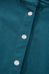 Textured Corduroy Button Front Balloon Sleeve Babydoll Mini Dress