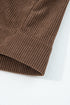 Textured Corduroy Button Zip Up Lapel Collar Jacket