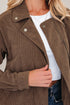 Textured Corduroy Button Zip Up Lapel Collar Jacket
